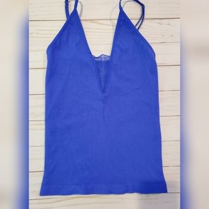 Free People Royal BlueV cut tank